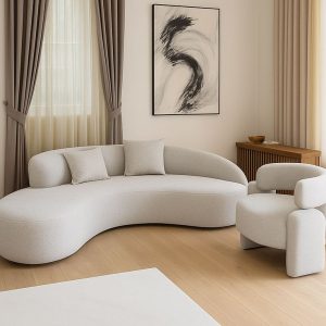 Arvella Curved Grey Sofa