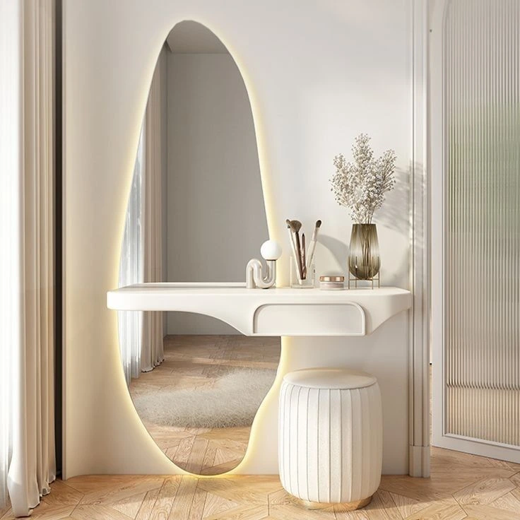 Aureva White Glow LED Dressing Table with Mirror