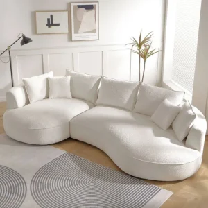 LunaCurve Bouclé Sectional Sofa