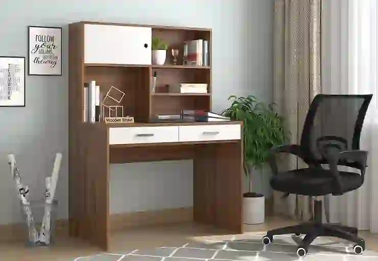 Mabel Compact Study Table with Drawers and Shelves