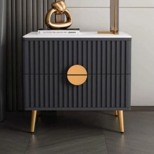 Marvello Black Marble Nightstand