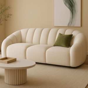 Aurora Cream Curved Sofa