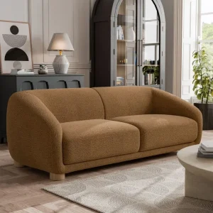 “Solare Mustard Fabric Sofa Couch