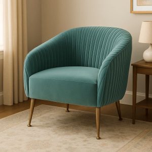 Velora Teal Velvet Arm Chair