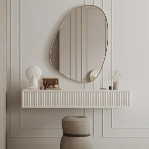 Averra Wall Mounted Dressing Table with Asymmetric Mirror