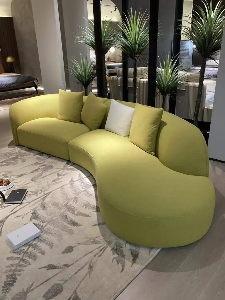 Lugano Mint Curve Sectional Sofa