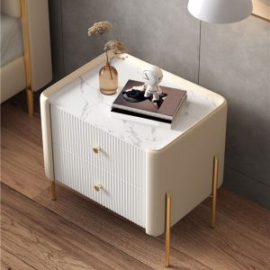 Lumina White Marble Nightstand”