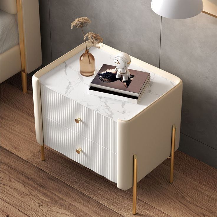 Lumina White Marble Nightstand”