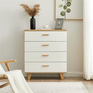 4 Drawer Modern White Wooden Dresser