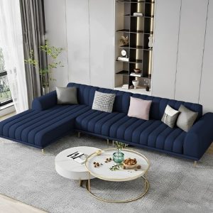 Premium Velvet 6-Seater L-Shape Sofa Set