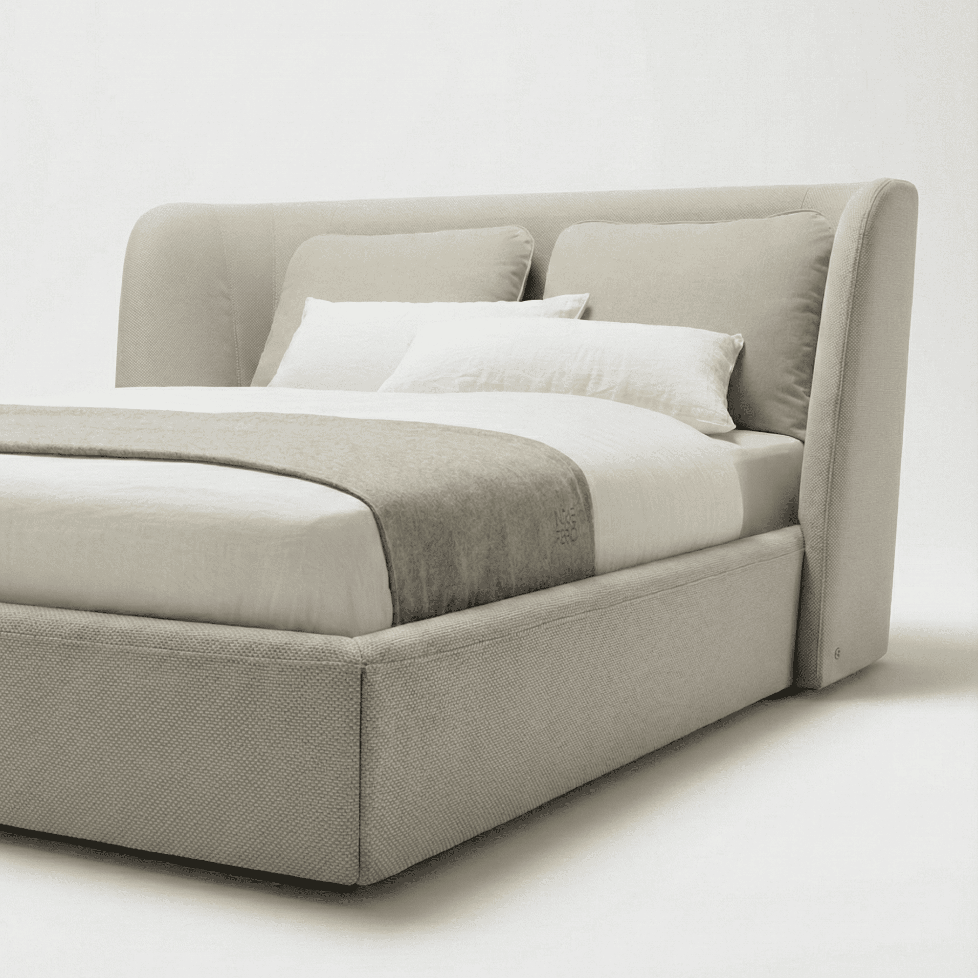 Contemporary Wingback Upholstered Bed – High Backrest - Image 4