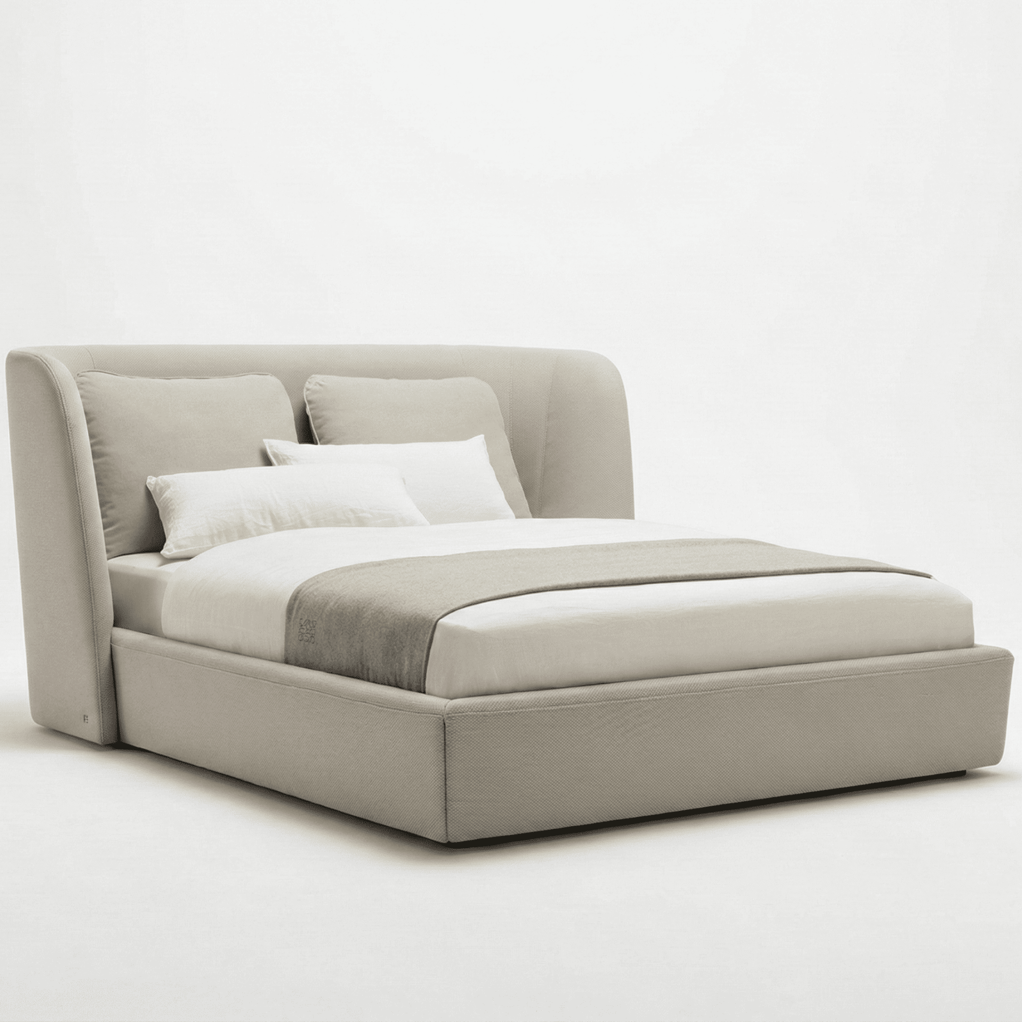 Contemporary Wingback Upholstered Bed – High Backrest - Image 5
