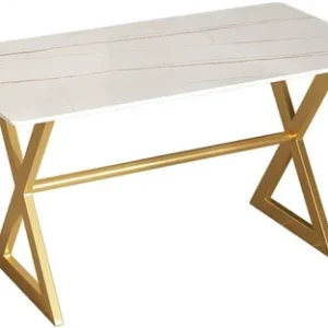 Marble Top Dining Table Gold Base