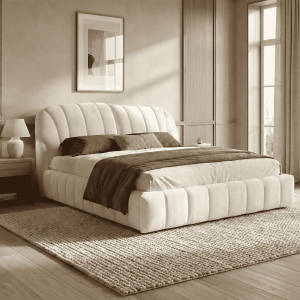 Latitude Run Thick Fabric Upholstered Platform Bed