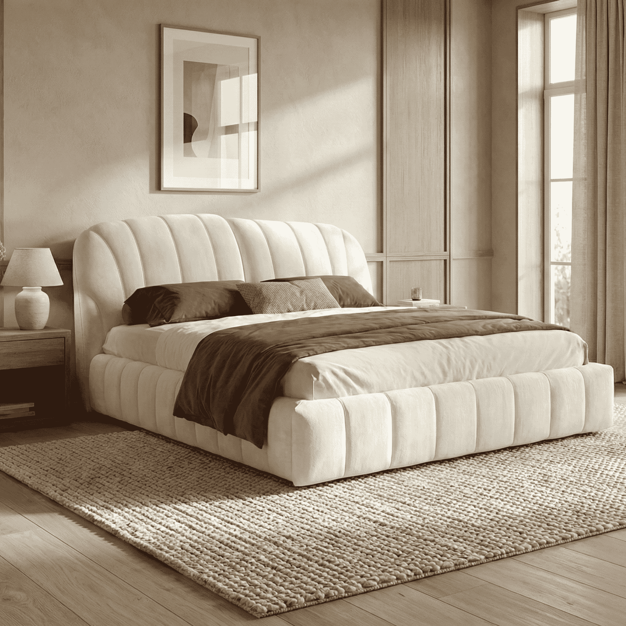 Latitude Run Thick Fabric Upholstered Platform Bed