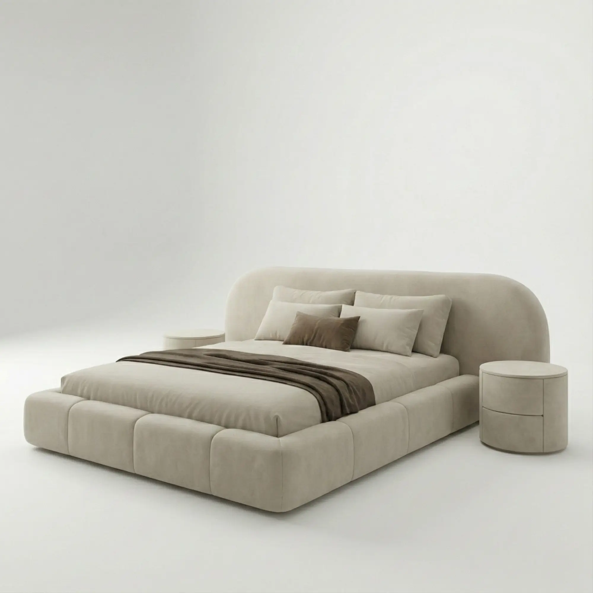 Luxury Curved Upholstered Bed - Image 3