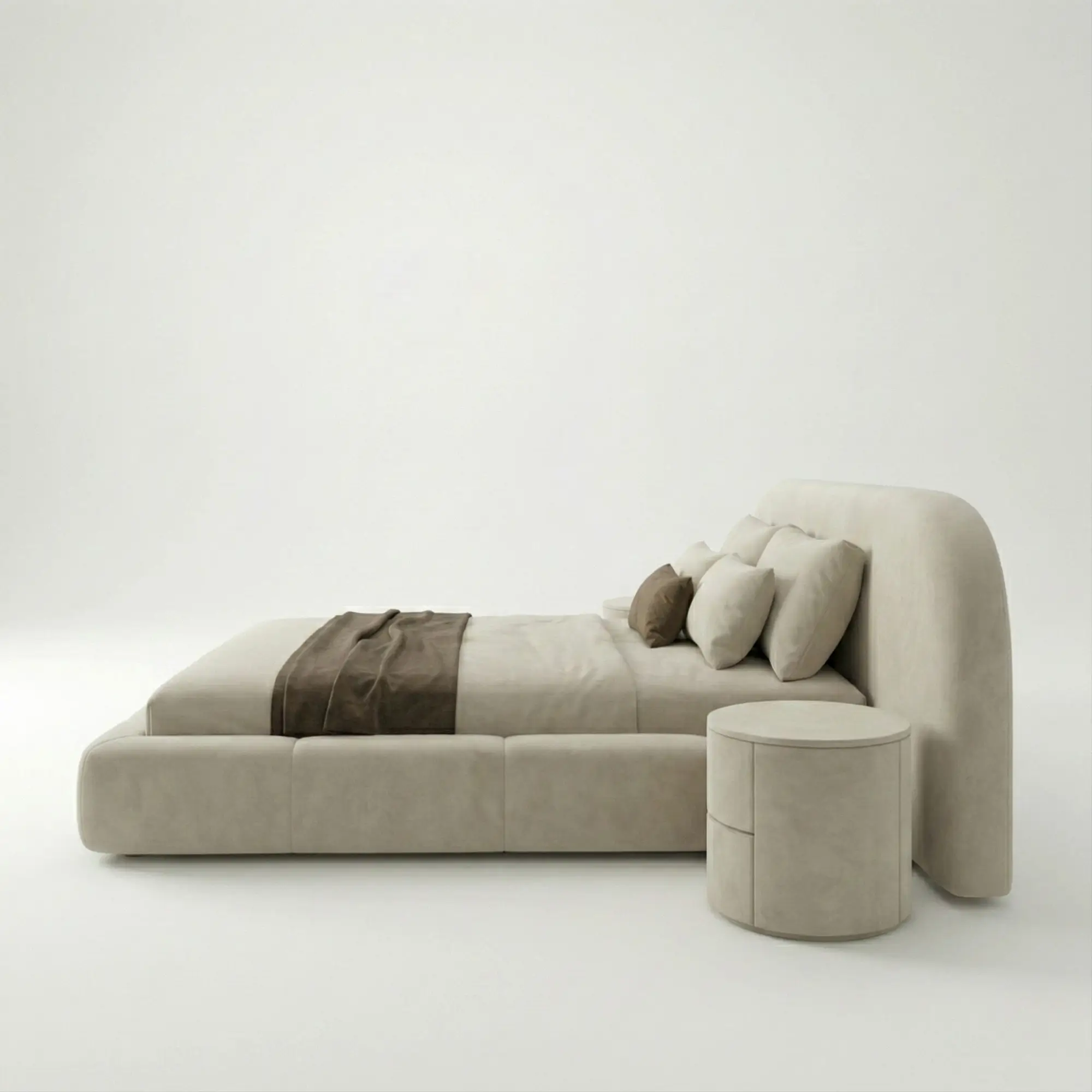 Luxury Curved Upholstered Bed - Image 2