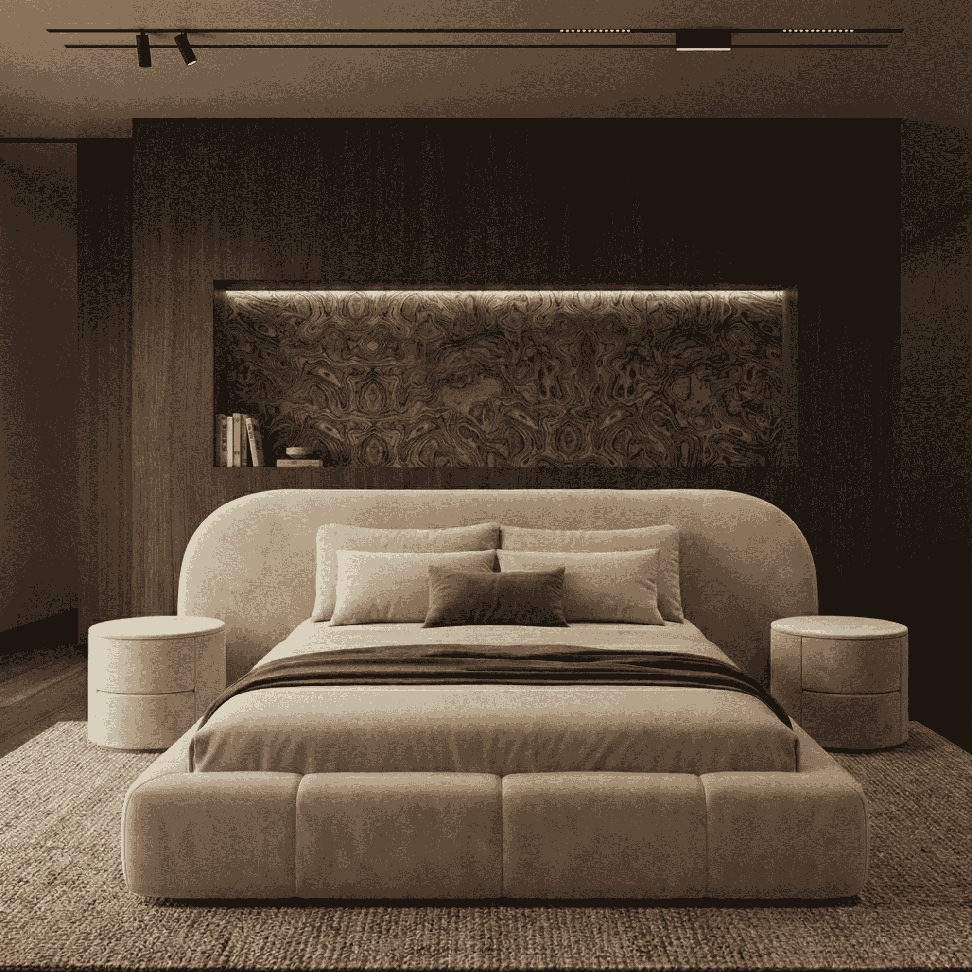 Luxury Curved Upholstered Bed - Image 5