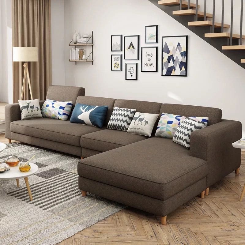 Modern Fabric L-Shape Sofa
