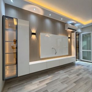 Modern Floating TV Unit with LED Accents