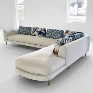 Modern White L-Shape Sofa