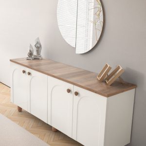 Minimalist White Buffet Storage Cabinet