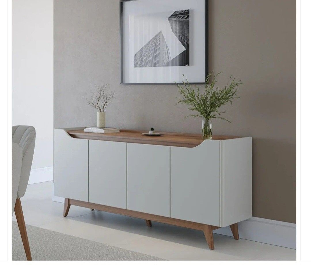 Modern White Wooden Sideboard Cabinet