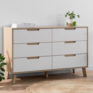 Modern Wooden Chest of Six Drawers