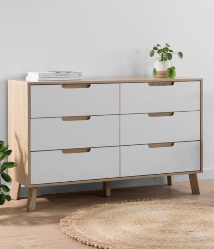 Modern Wooden Chest of Six Drawers