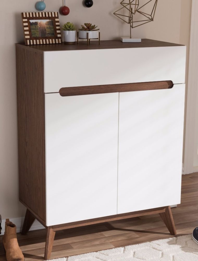 Modern Wooden White Shoe Cabinet