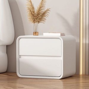 Modern Nightstand with Dual Drawer Storage