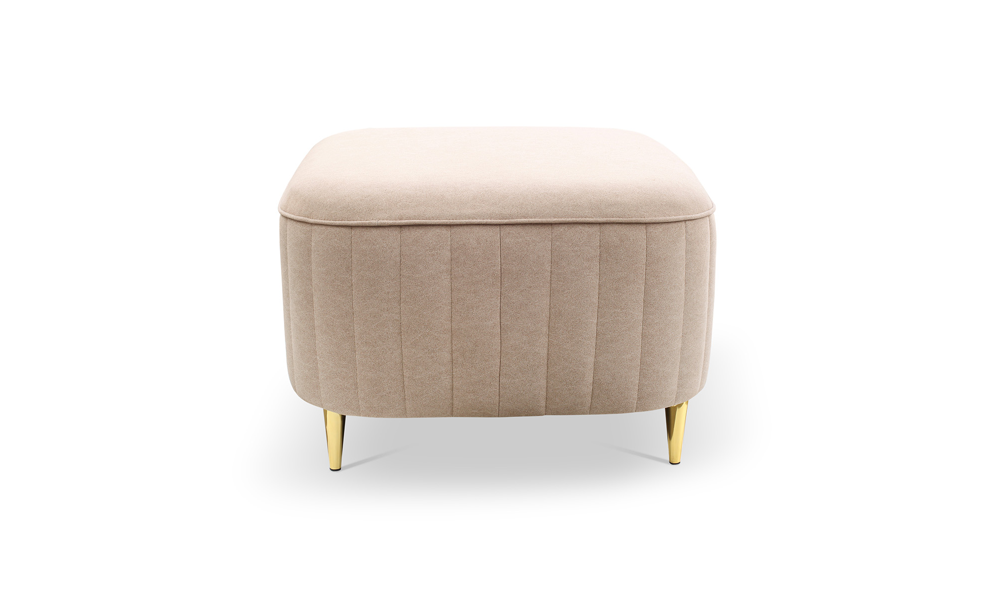 Luxurious Velvet Ottoman with Gold Legs
