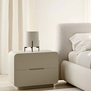 Rounded-Edge Nightstand with Minimalist Storage