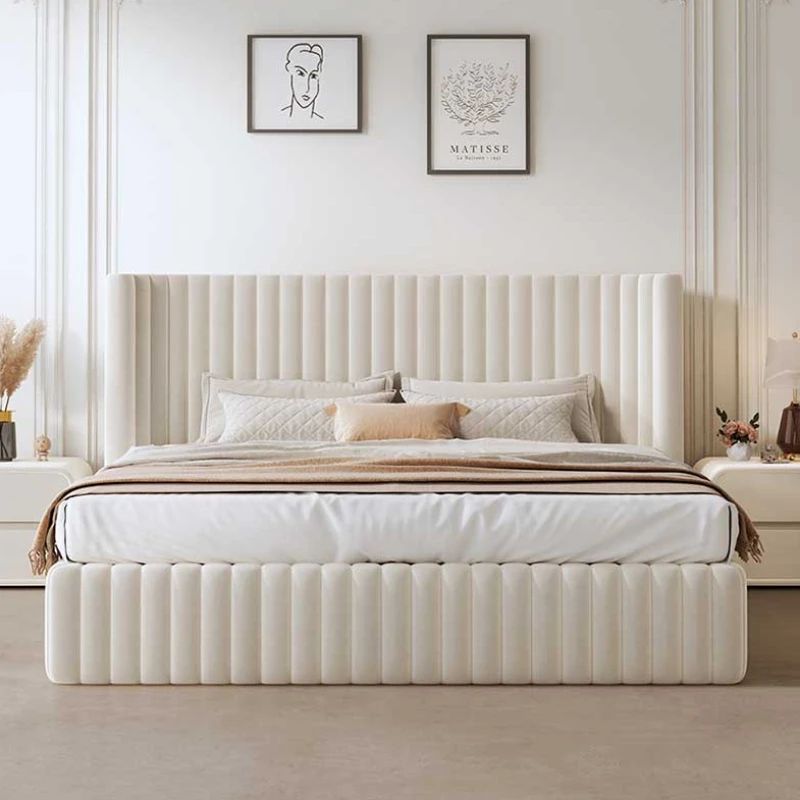 Luxury European Vertical-Channel Upholstered Bed