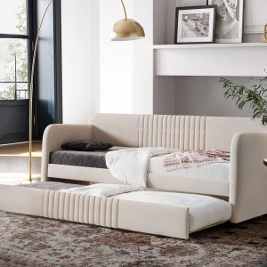 Twin Size Velvet Daybed with Trundle