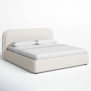 Shonda Bouclé Upholstered Low-Profile Platform Bed
