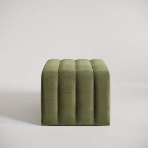 Velvet Stripe Ottoman for Living Room