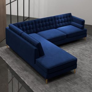 Velvet Modern Tufted Corner Sectional Sofa