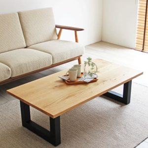 Modern Rectangular Coffee Table | Oak and Metal