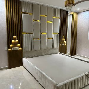 Luxury Velvet Wall Panel Bed
