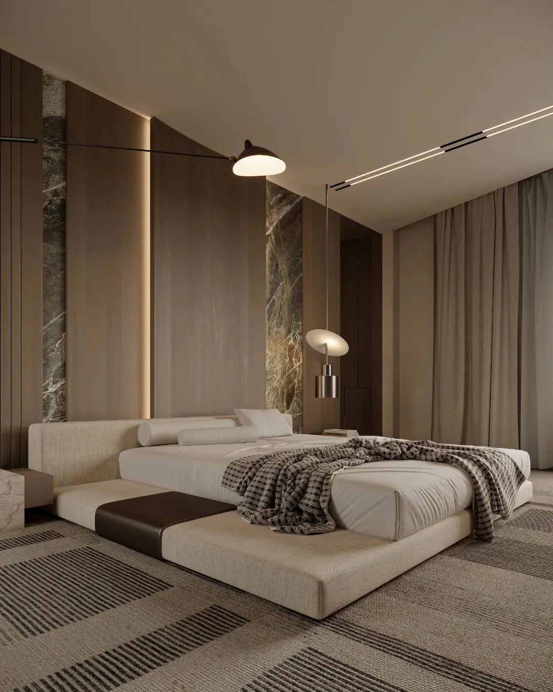 Modern Low-Profile Italian Upholstered Bed - Image 5