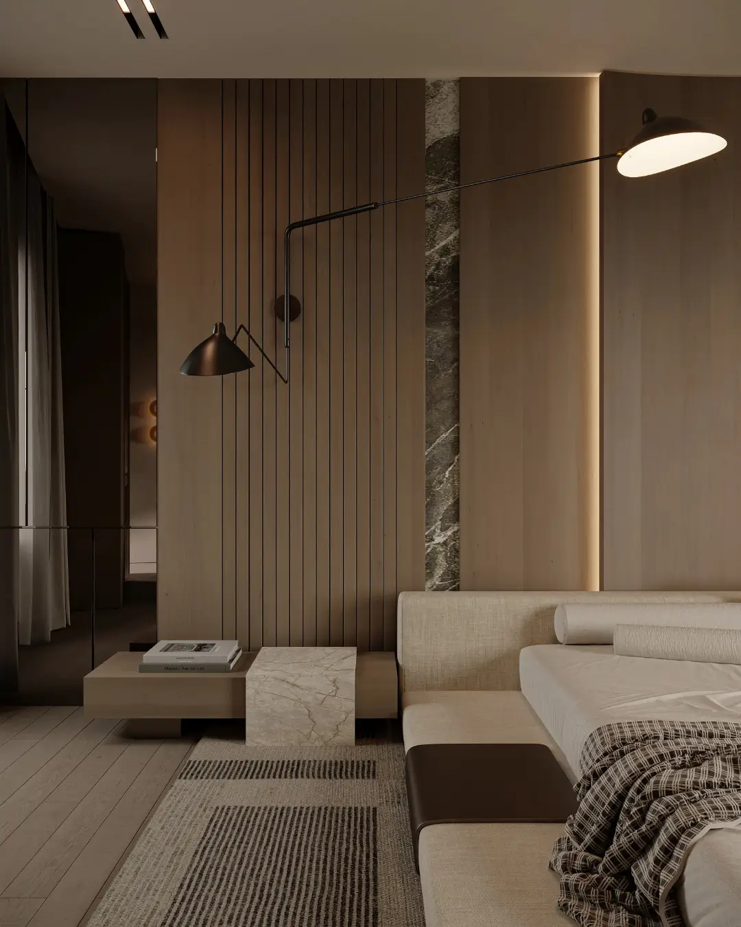 Modern Low-Profile Italian Upholstered Bed - Image 2