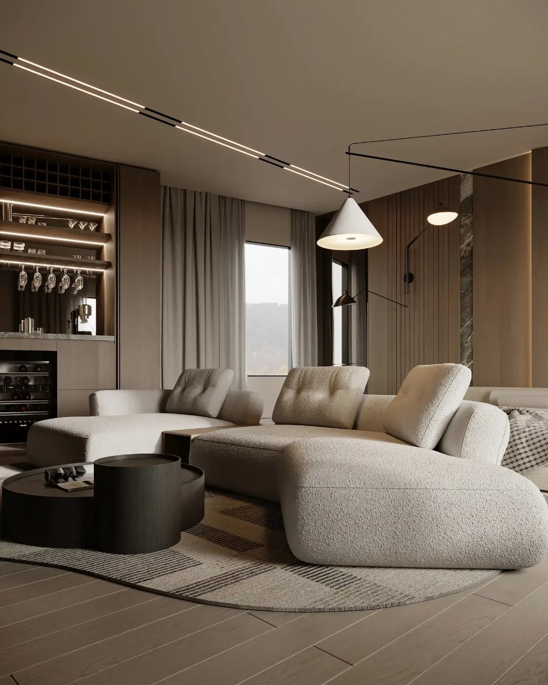 Luxury Curved Modular Bouclé Sectional Sofa - Image 3