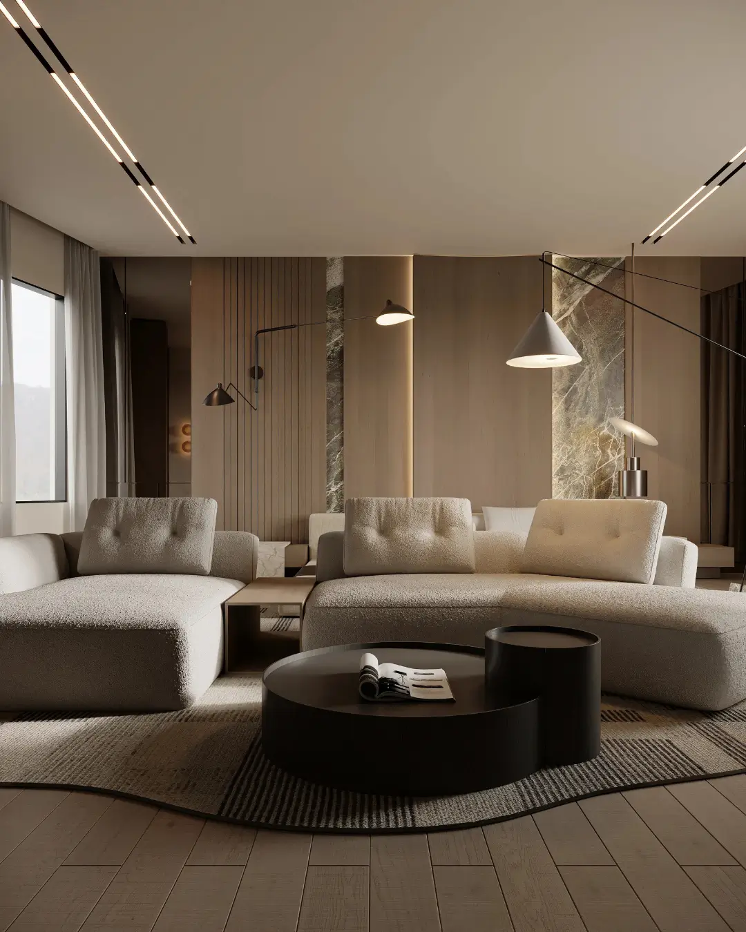 Luxury Curved Modular Bouclé Sectional Sofa - Image 2