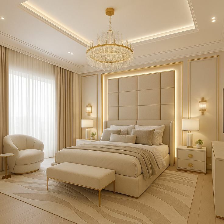 Luxury Padded Panel Bed with Soft Upholstery