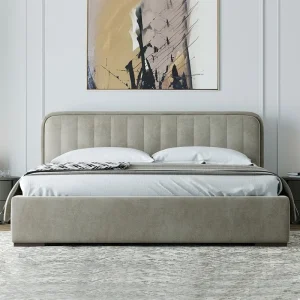 Contemporary Velvet Panel Upholstered Bed