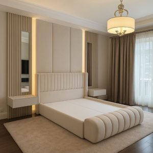 Luxury Upholstered Bed with LED Headboard