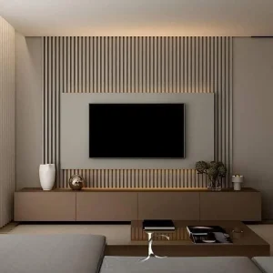 Wall Decor TV Panel with Floating Console
