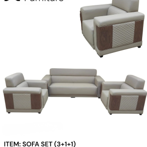 Beige and Brown Lounge Sofa Set