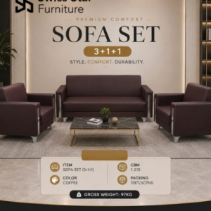 Coffee Leather PU Sofa Set